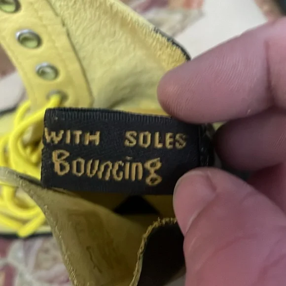 Doc martens 1460 pascal combat boots custom ombré black & yellow ladies size 8 - Picture 5 of 13